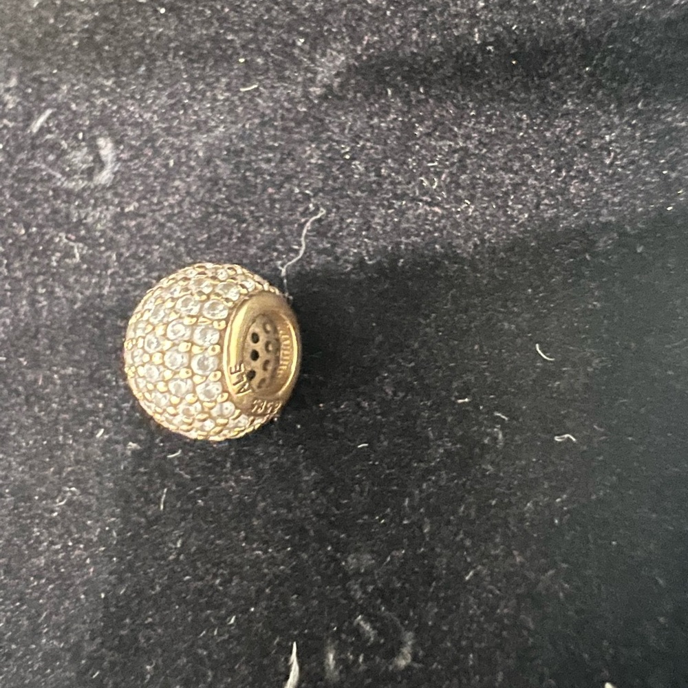 Pandora 14k Gold Pave' Lights Clear Cubic Zirconia Charm 750819CZ Women's